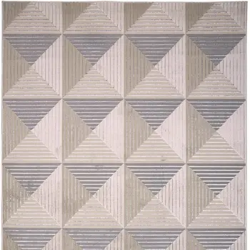 8' X 11' Beige Gray And Ivory Geometric Stain Resistant Area Rug