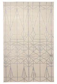 8' X 11' Gray and White Geometric Non Skid Area Rug