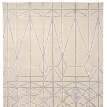 8' X 11' Gray and White Geometric Non Skid Area Rug