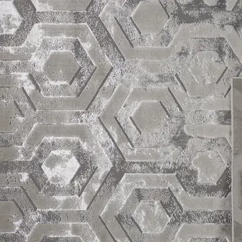4' X 6' Gray Abstract Non Skid Area Rug