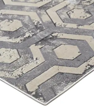 4' X 6' Gray Abstract Non Skid Area Rug