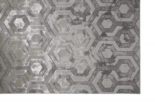 4' X 6' Gray Abstract Non Skid Area Rug