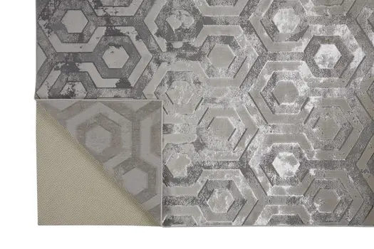 7' X 10' Gray Abstract Non Skid Area Rug