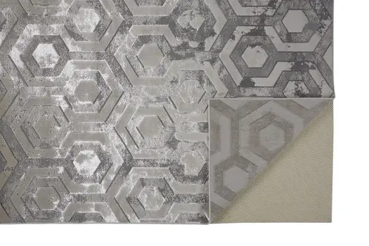 7' X 10' Gray Abstract Non Skid Area Rug