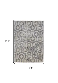 7' X 10' Gray Abstract Non Skid Area Rug