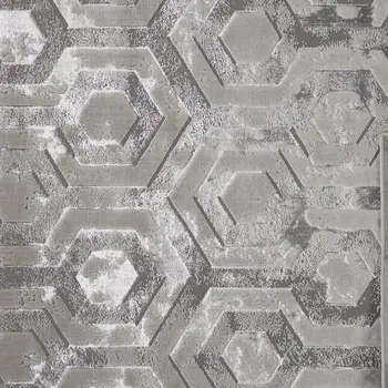 9' X 12' Gray Taupe And Silver Abstract Area Rug