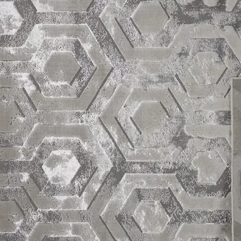 12' X 15' Gray Taupe And Silver Abstract Area Rug