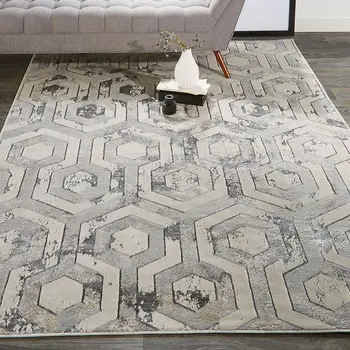 12' X 18' Gray Taupe And Silver Abstract Area Rug