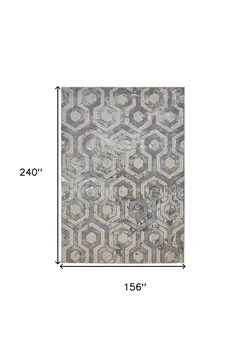 13' X 20' Gray Abstract Area Rug