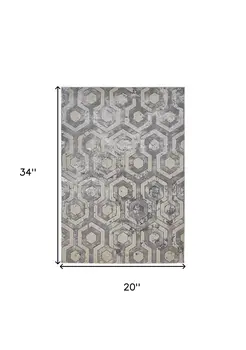 2' X 3' Gray Taupe And Silver Abstract Stain Resistant Area Rug