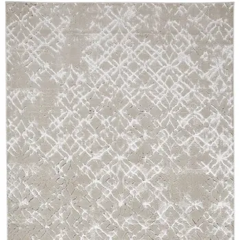 4' X 6' Silver and Gray Abstract Non Skid Area Rug