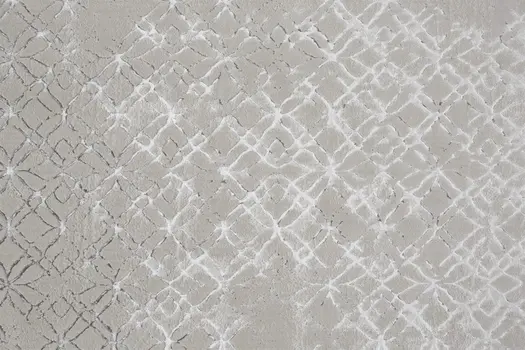 8' Silver Gray And White Abstract Stain Resistant Runner Rug