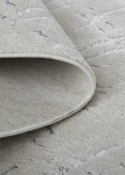 8' Silver Gray And White Abstract Stain Resistant Runner Rug