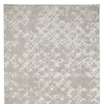 2' X 3' Silver Gray And White Abstract Stain Resistant Area Rug
