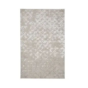 2' X 3' Silver Gray And White Abstract Stain Resistant Area Rug