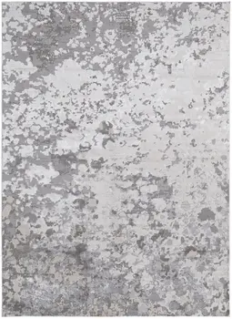 4' X 6' Silver Gray And White Abstract Area Rug