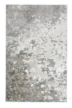 8' X 10' Silver and Gray Abstract Non Skid Area Rug