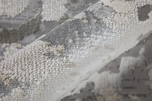 8' X 10' Silver and Gray Abstract Non Skid Area Rug