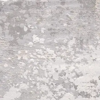 8' Gray and Silver Abstract Power Loom Runner Rug