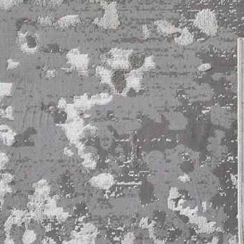 12' X 18' Silver Gray And White Abstract Area Rug