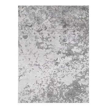 12' X 18' Silver Gray And White Abstract Area Rug