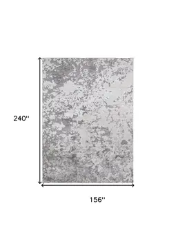 13' X 20' Silver And Gray Abstract Area Rug