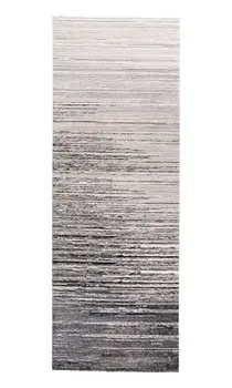 8' Black Silver And Gray Abstract Runner Rug