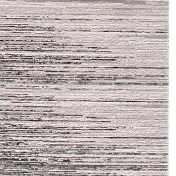 8' Black Silver And Gray Abstract Runner Rug