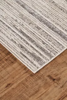 8' Black Silver And Gray Abstract Runner Rug