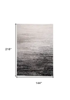 12' X 18' Black And Dark Gray Abstract Area Rug