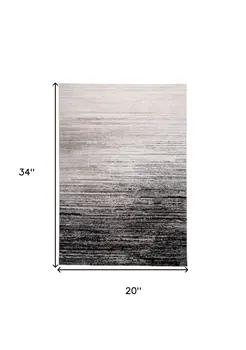 2' X 3' Black And Dark Gray Abstract Stain Resistant Area Rug