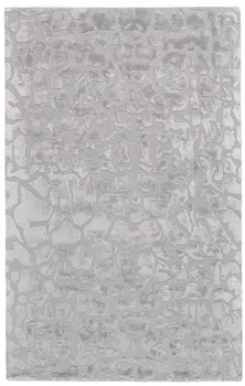 5' X 8' Gray And Silver Abstract Tufted Handmade Area Rug