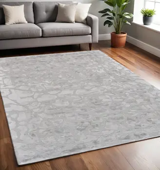 5' X 8' Gray And Silver Abstract Tufted Handmade Area Rug