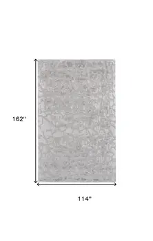 10' X 13' Gray And Silver Abstract Tufted Handmade Area Rug