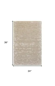 2' X 3' Gray and Ivory Abstract Hand Tufted Non Skid Area Rug