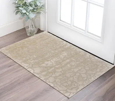 2' X 3' Gray and Ivory Abstract Hand Tufted Non Skid Area Rug