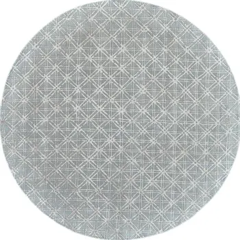 10' Blue Silver And Gray Round Wool Abstract Tufted Handmade Area Rug