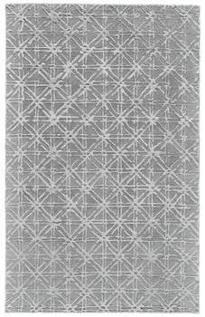 4' X 6' Gray Wool Abstract Hand Tufted Area Rug