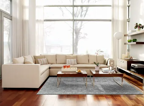 4' X 6' Gray Wool Abstract Hand Tufted Area Rug