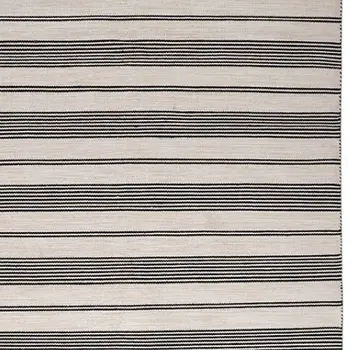 4' X 6' Black And White Striped Hand Woven Area Rug