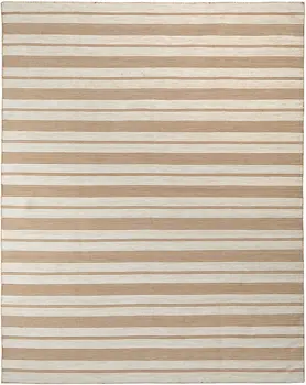 4' X 6' Brown and Ivory Striped Hand Woven Area Rug