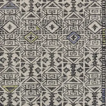 8' X 11' Gray Ivory And Black Wool Geometric Tufted Handmade Area Rug