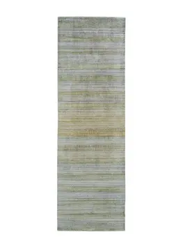 10' Blue and Green Ombre Hand Woven Runner Rug
