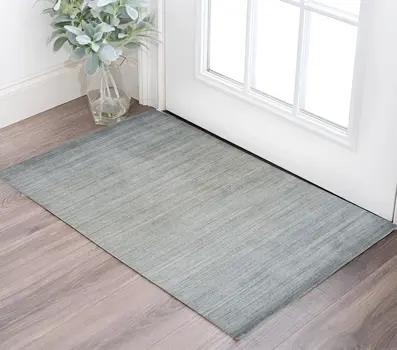 2' X 3' Blue and Gray Ombre Hand Woven Area Rug