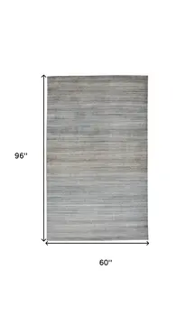 5' X 8' Blue Gray And Purple Ombre Hand Woven Area Rug
