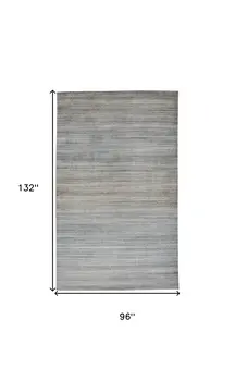 8' X 11' Blue and Gray Ombre Hand Woven Area Rug