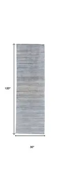 10' Gray and Purple Ombre Hand Woven Runner Rug