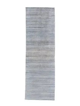 10' Gray and Purple Ombre Hand Woven Runner Rug