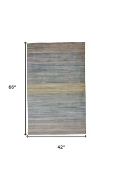 4' X 6' Blue and Gray Ombre Hand Woven Area Rug