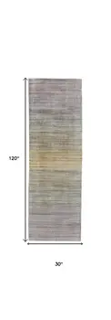 10' Beige and Purple Ombre Hand Woven Runner Rug